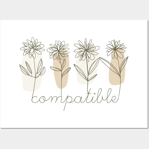 Compatible hand drawn flowers, inspirational meanings Wall Art by TargetedInspire